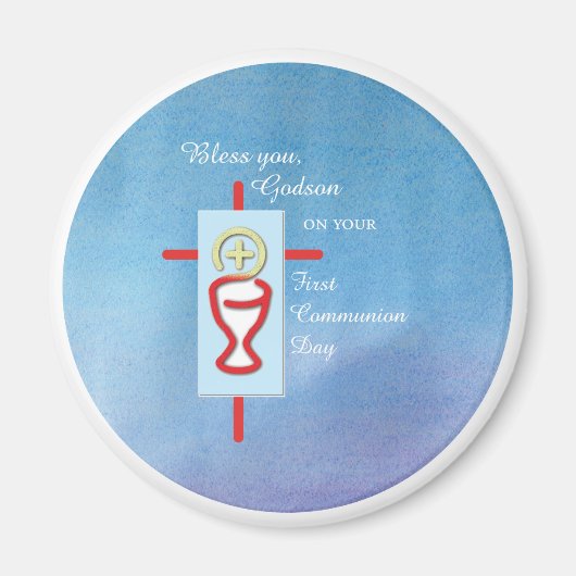 Godson, Erste Heilige Kommunion, Blau Magnet (Vorne)