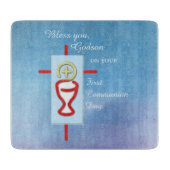 Godson, Erste Heilige Kommunion, Blau Schneidebrett (Vorderseite)