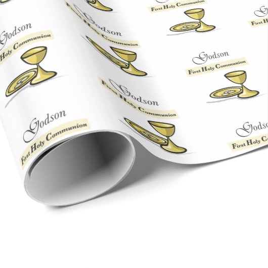 Godson First Communion Chalice Geschenkpapier (Rolleneckpunkt)