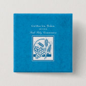 Godson First Communion, Weizen, Trauben Blau Button (Vorderseite)