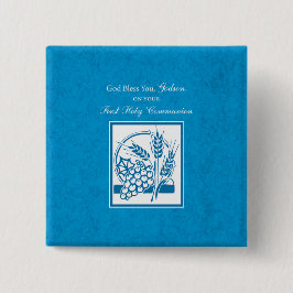 Godson First Communion, Weizen, Trauben Blau Button