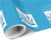 Godson First Communion, Weizen, Trauben Blau Geschenkpapier (Rolleneckpunkt)