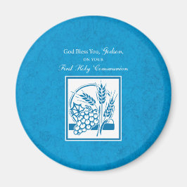 Godson First Communion, Weizen, Trauben Blau Magnet