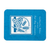 Godson First Communion, Weizen, Trauben Blau Magnet (Horizontal)