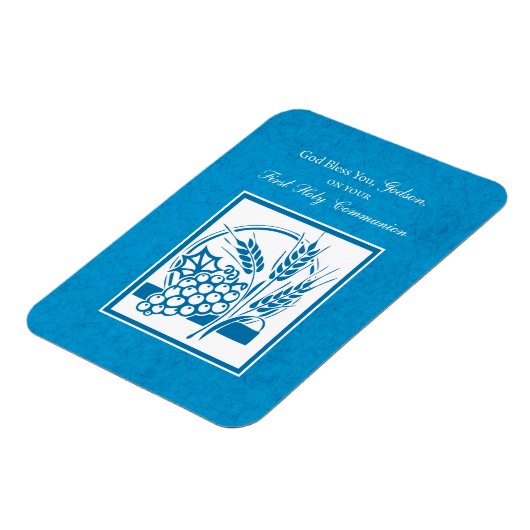 Godson First Communion, Weizen, Trauben Blau Magnet (Linke Seite)