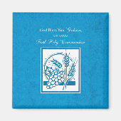 Godson First Communion, Weizen, Trauben Blau Magnet (Vorne)