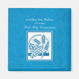 Godson First Communion, Weizen, Trauben Blau Magnet