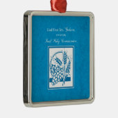 Godson First Communion, Weizen, Trauben Blau Ornament Aus Metall (Rechts)