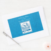 Godson First Communion, Weizen, Trauben Blau Rechteckiger Aufkleber (Umschlag)