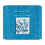 Godson First Communion, Weizen, Trauben Blau Schneidebrett (Vorderseite)