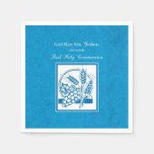Godson First Communion, Weizen, Trauben Blau Serviette (Vorderseite)