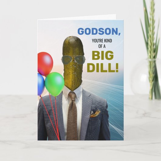 Godson Funny Birthday Art eines Big Dill Pickle Karte (Vorderseite)