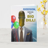 Godson Funny Birthday Art eines Big Dill Pickle Karte (Gelbe Blume)