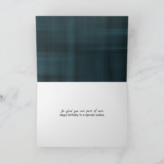 Godson-Geburtstagsmuster kariert Karte (Innenseite)