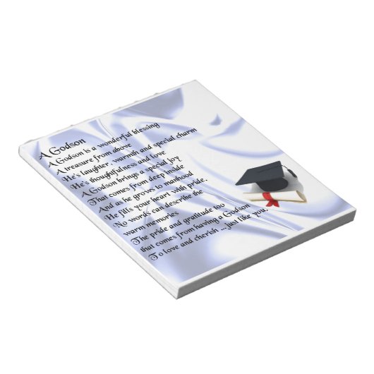 Godson Gedicht - Abschluss Design Notizblock (angewinkelt)