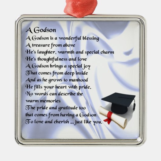 Godson Gedicht - Abschluss Design Silbernes Ornament (Vorne)