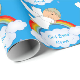 Godson Godchild Baby Boy Showgeschenk Personalisie Geschenkpapier