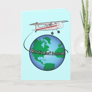 Godson Happy Birthday mit Flugzeugkarte Karte