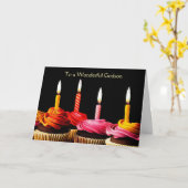 Godson Happy Birthday with Cupcakes and Birthday Karte (Gelbe Blume)