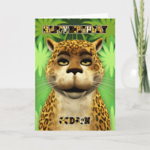Godson Leopard Jungle Birthday Card