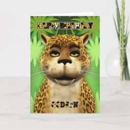 Godson Leopard Jungle Birthday Card Karte