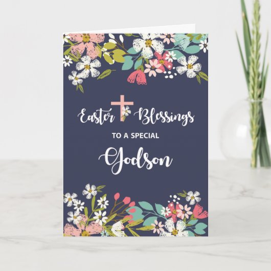 Godson-Ostersegnungen der Blume des Risen Christi Karte (Vorderseite)