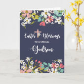 Godson-Ostersegnungen der Blume des Risen Christi Karte (Gelbe Blume)