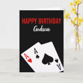 Godson Poker Birthday Card Karte (Gelbe Blume)