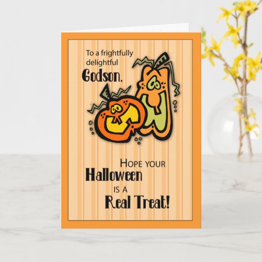 Godson Pumpkins Halloween Karte (Gelbe Blume)