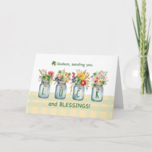 Godson St Patrick's Day Luck Segen Wildblumen Karte