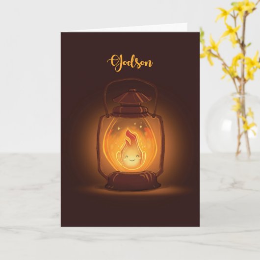 Godson Thinking Sie im Camp mit Kawaii Lantern Karte (Gelbe Blume)