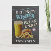Godson Trendy Chalk Board Effect, With Beer Burger Karte (Vorderseite)