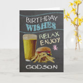Godson Trendy Chalk Board Effect, With Beer Burger Karte (Gelbe Blume)