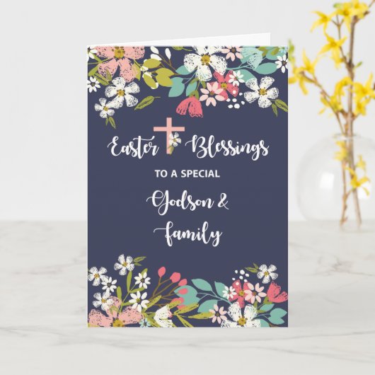 Godson und die Familiensegnungen des Risen Christi Karte (Gelbe Blume)