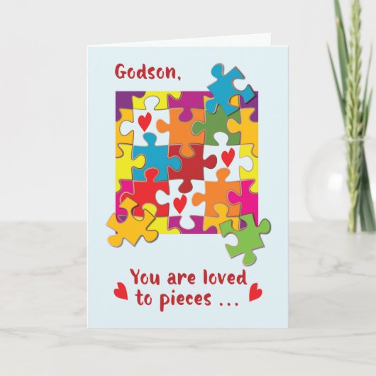 Godson Valentine Puzzle Liebe bis Pieces Karte (Vorderseite)