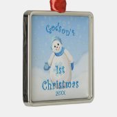 Godsons 1. Weihnachtsschneemann-Ornament Silbernes Ornament (Rechts)