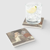 Godspeed mein Chibi Ritter! Steinuntersetzer (Seitenansicht)