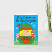 Godtochers erster Weihnachtself Feiertagskarte (Vorderseite)