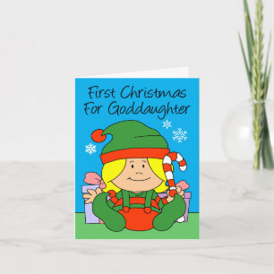 Godtochers erster Weihnachtself Feiertagskarte