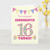 GodTochter 16. Geburtstagskarte Primroses Jagdkart Karte (Gelbe Blume)