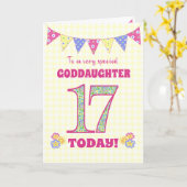 Godtochter 17. Geburtstag Primroses Jagdkarte Karte (Gelbe Blume)