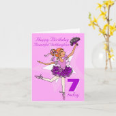 Godtochter Ballerina Geburtstag rosa Karte (Gelbe Blume)