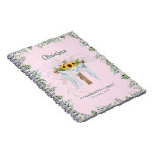 Godtochter BESTÄTIGUNG Rosa Sonnenblumen Blumen Notizblock (Rechte Seite)