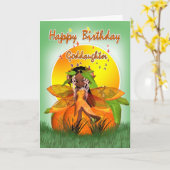 Godtochter Birthday Card - Moonies Citrus Fairy - Karte (Gelbe Blume)