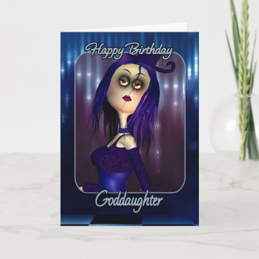 Godtochter Birthday Card - Moonies Niedlich Rag Do Karte (Vorderseite)