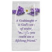 GodTochter Birthday mit Polka Dot Ribbon Kleine Geschenktüte (Vorderseite)