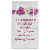 GodTochter Birthday mit Polka Dot Ribbon Kleine Geschenktüte (Vorderseite)