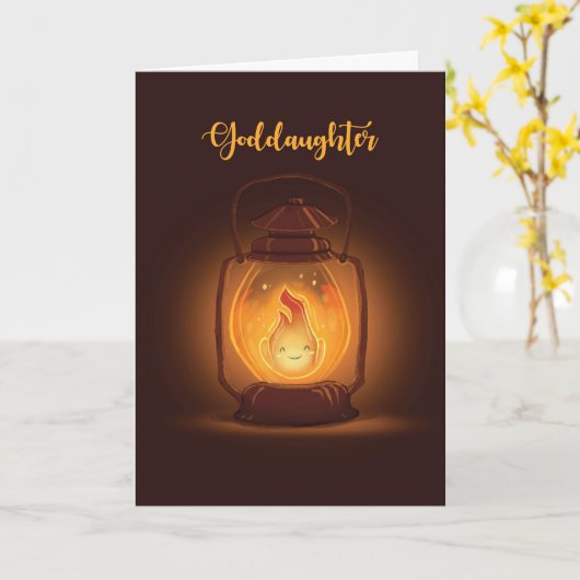 Godtochter Denken Sie an Sie im Lager mit Lattern Karte (Gelbe Blume)