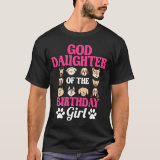 Godtochter des Geburtstags-Girl-Hundeschlitten T-Shirt