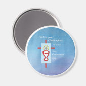Godtochter, Erste Heilige Kommune, Türkis Magnet (Vorderseite/Rückseite)